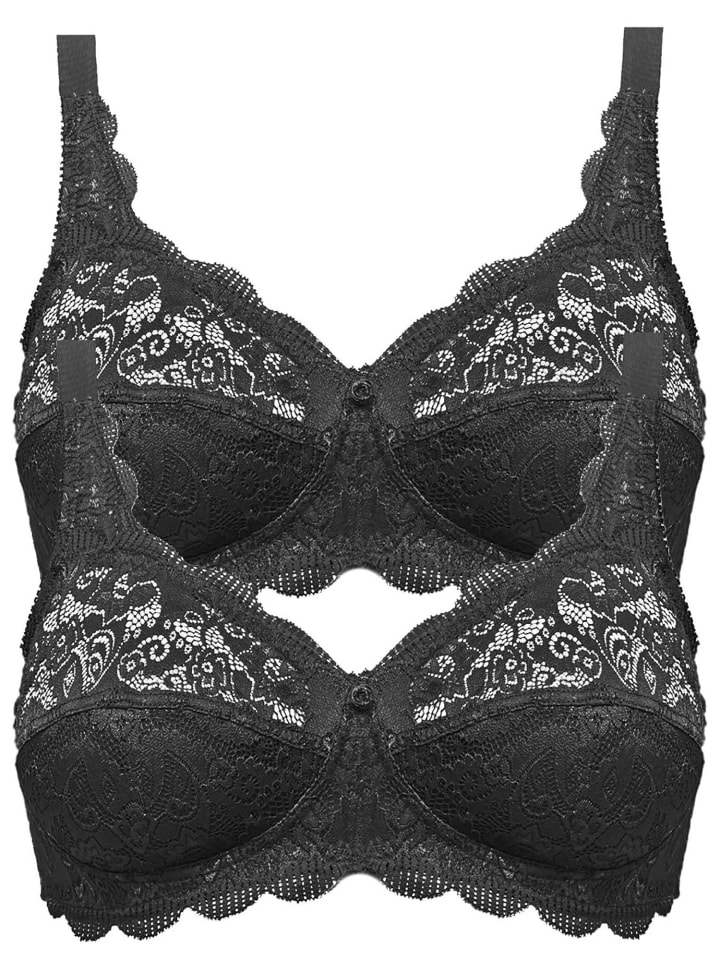 2er Pack BH ohne Bügel Latina in Schwarz Schwarz