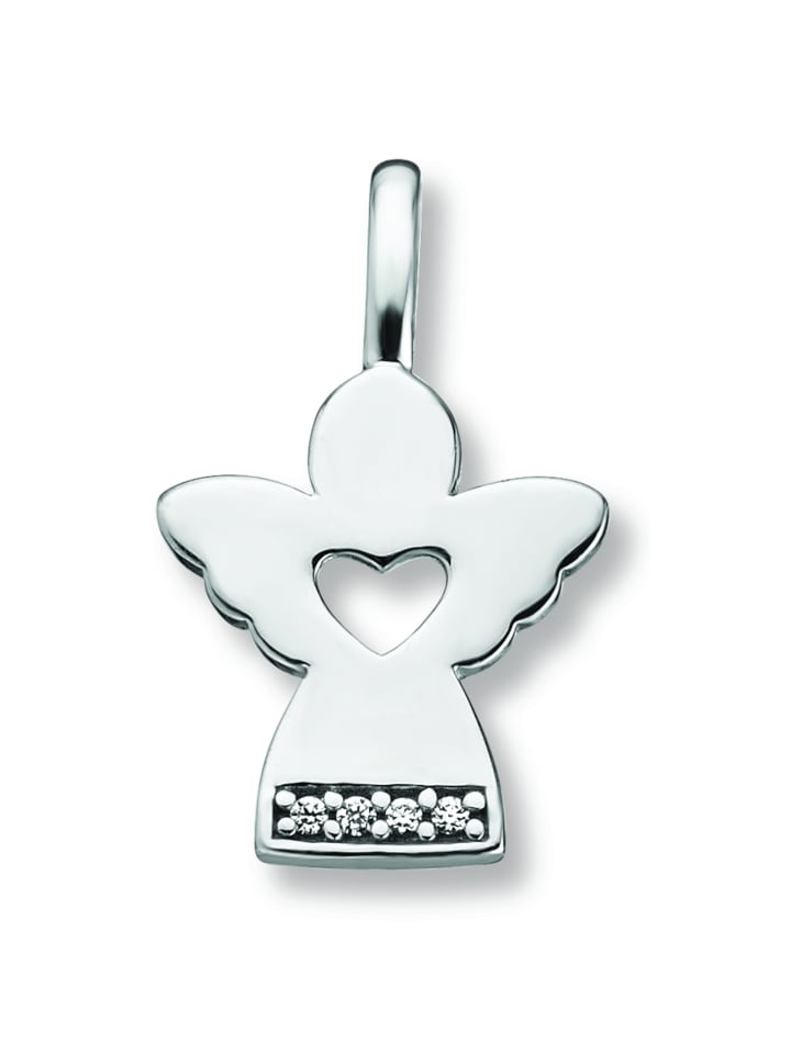 Zirkonia Engel Anhänger aus 925 Silber in silber