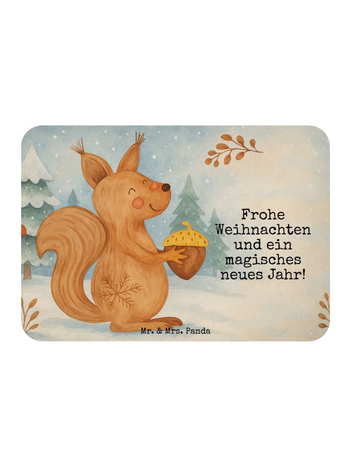 Magnet Eichhörnchen Weihnachten Design mit Spruch in Weiß