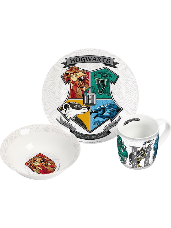 Kindergeschirr HP Hogwarts 3teilig in Weiß - 24x9,8x14,5