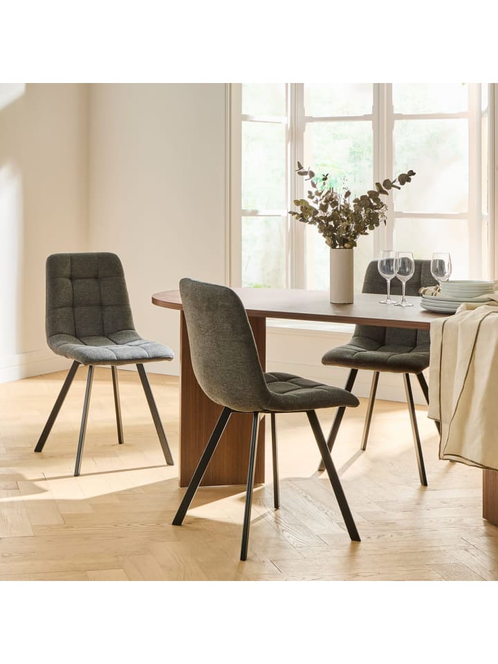 Stoelen set van 4 in Anthrazitgrau - (W)40  x (H)87  x (L)46 cm