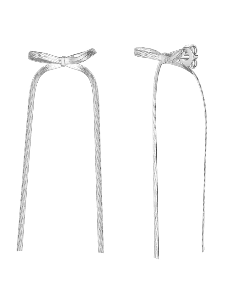 Ohrhänger Schleife aus Metall-Legierung in silber
