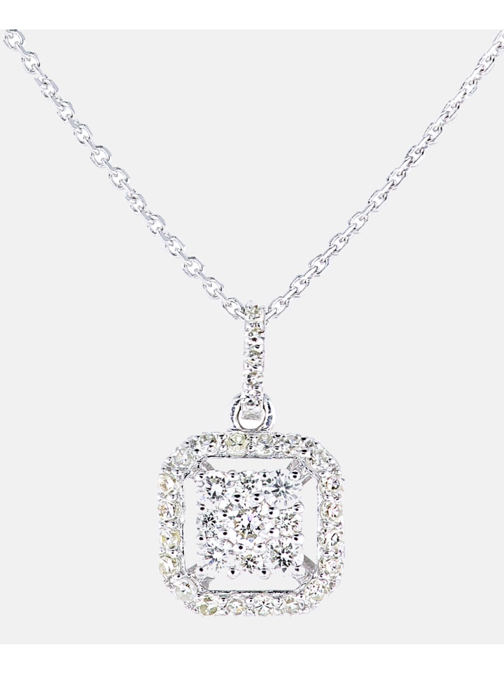 Halskette mit Anhänger aus 375 Weißgold mit 0.25 Karat Diamant
