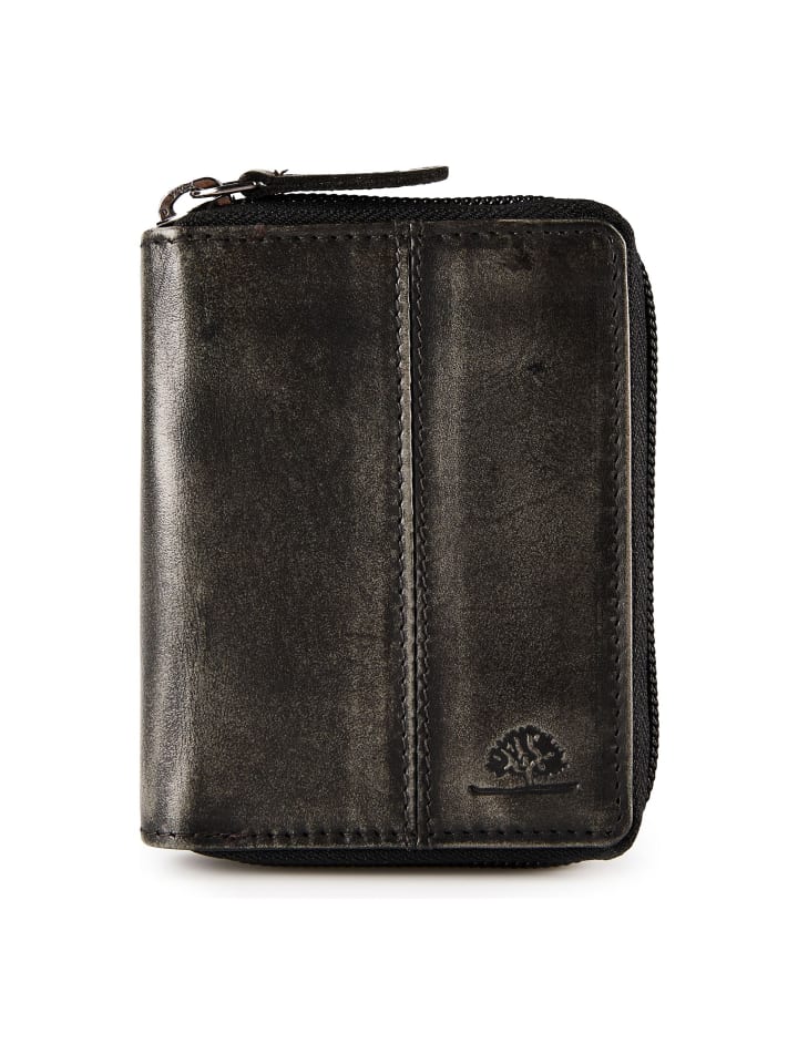 Destressed Geldbörse RFID Schutz Leder 10.5 cm silver grey