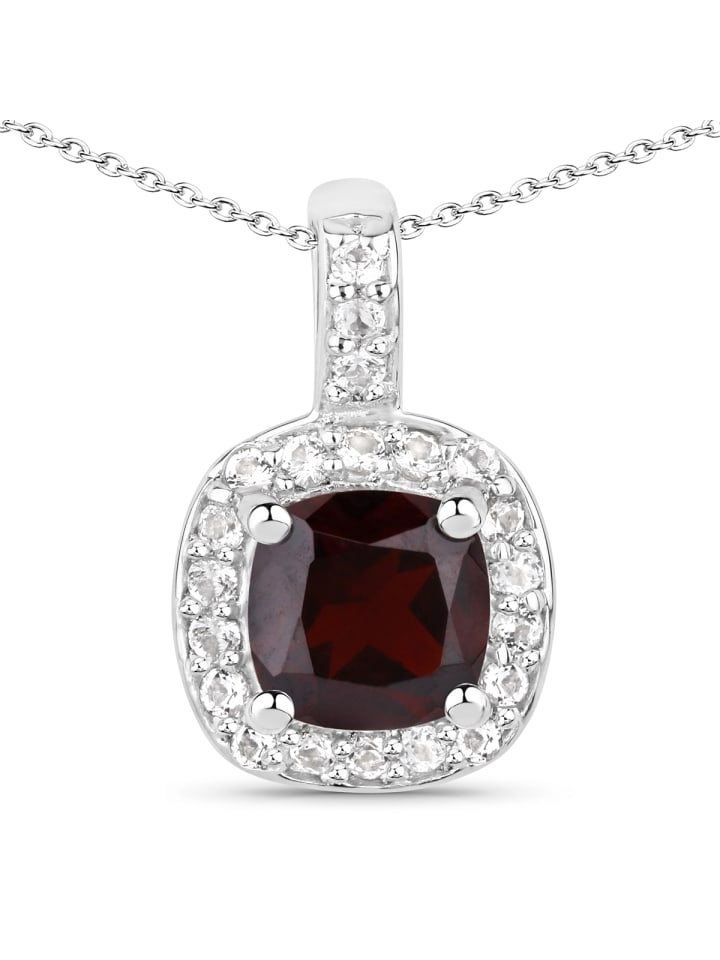 Kette aus Sterling Silber mit Granat in silber