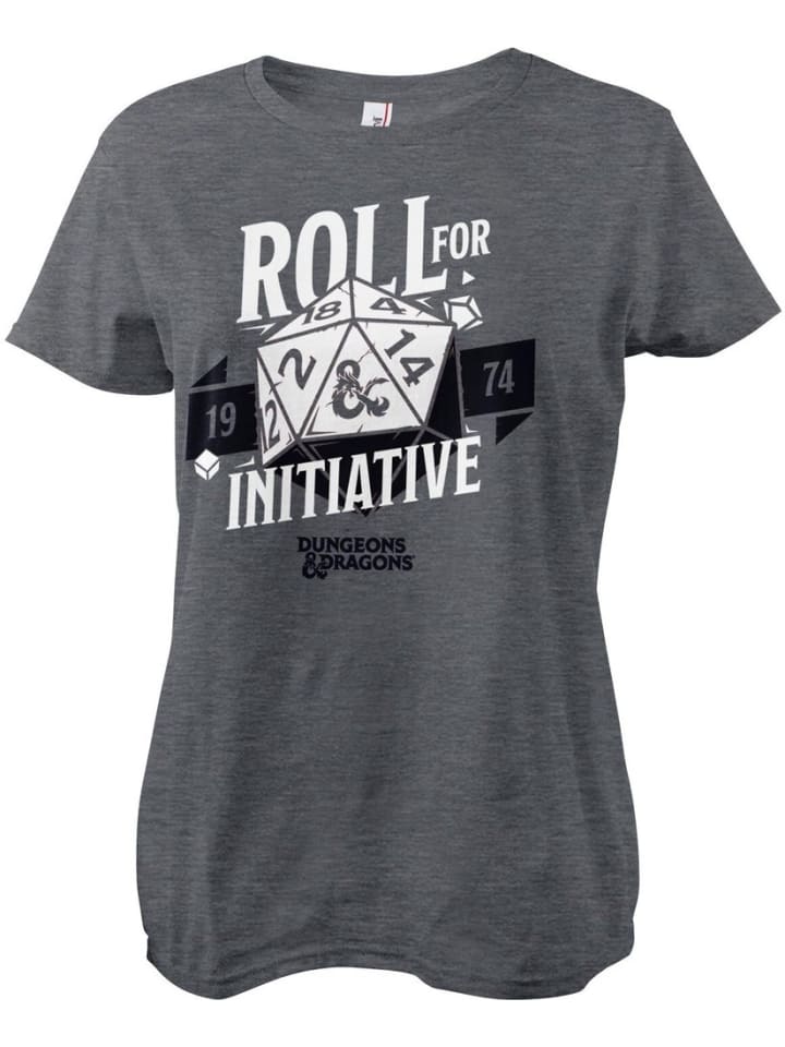Shirt "D&D Roll f. Init." in Grau