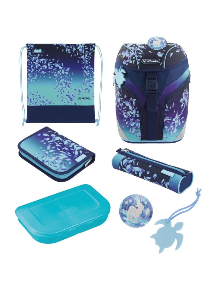 Schulranzen SoftLight Plus Polyesther 280x380x230mm Greenline Blue Ice