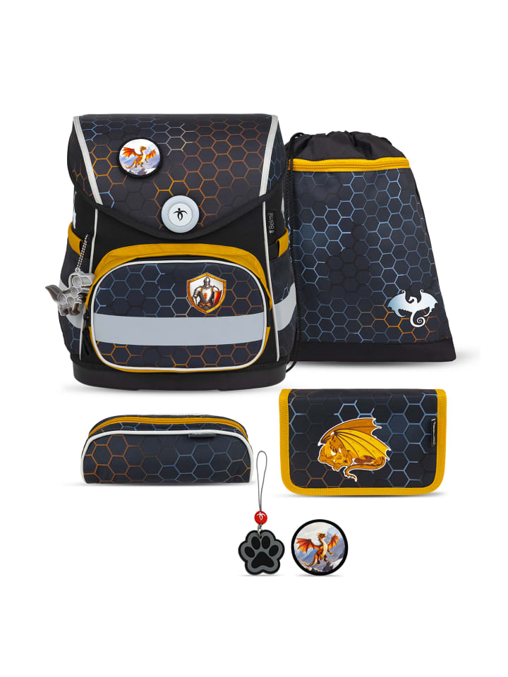 Compact Dragon Schulranzen Set 5 teilig mit extra Schlüsselanhänger