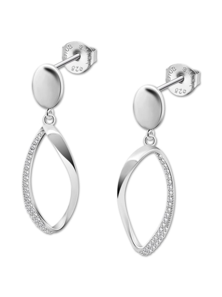 Ohrringe Silber 925 Sterling Silber Zirkoniastein Ohrhänger ca. 38mm