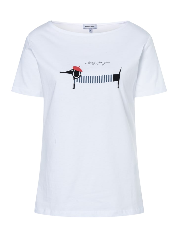 T-Shirt mit Dackelprint in white