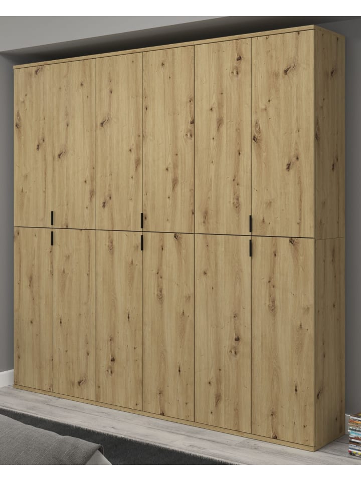 Garderobenschrank Eiche Artisan 183 cm, Flurschrank mit 12 Türen