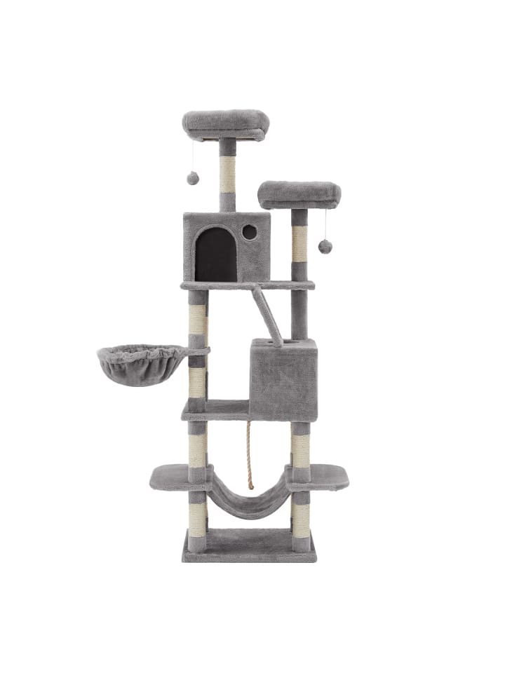 Katzenbaum Clawfy in Hellgrau - (B)45 x (H)165 x (T)54 cm
