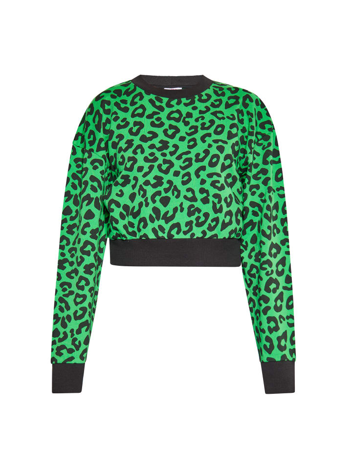 Damen Sweatshirt in Grün Leo
