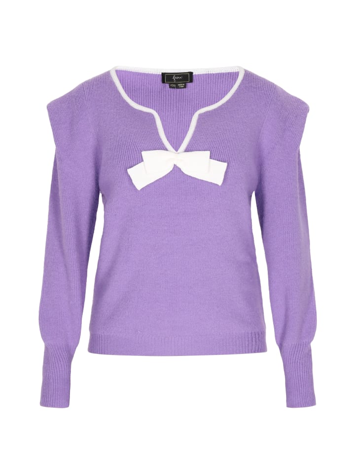 Damen Pullover in Lavendel Weiss