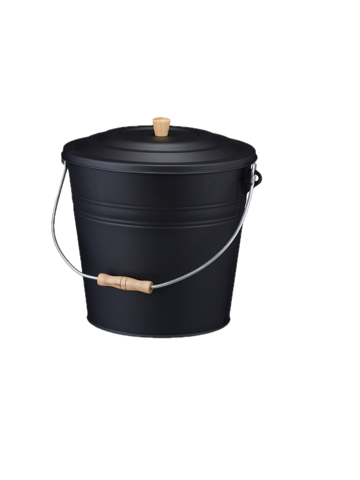 Ascheeimer in Schwarz - 12 l