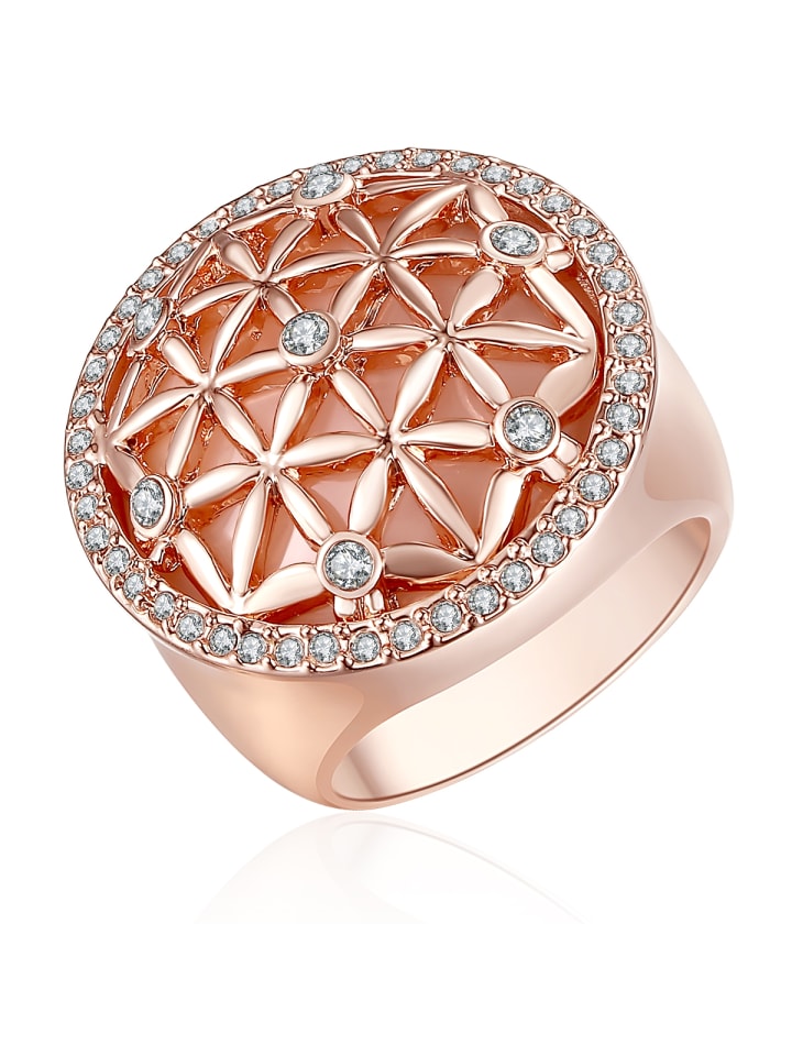 Ring aus Metall-Legierung verziert mit Kristallen von Swarovski® in roségold