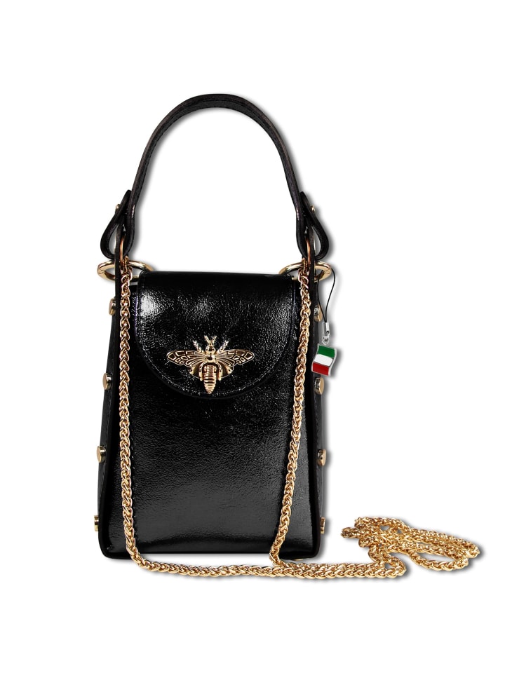 Florence Umhängetasche Leder schwarz ca. 13cm