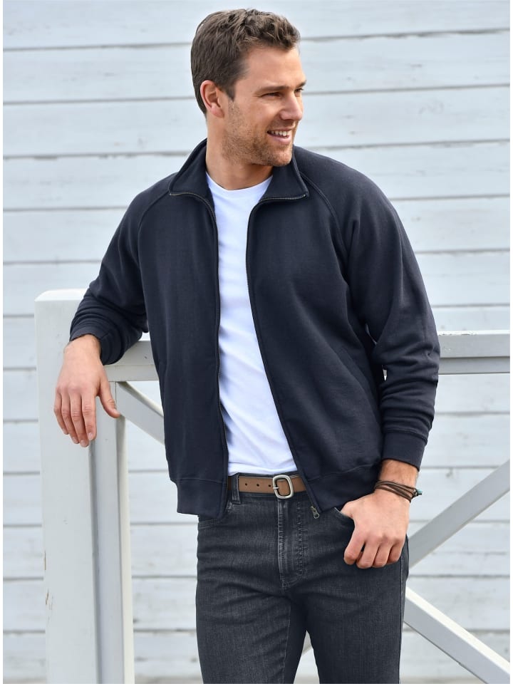 Premium-Sweatjacke in dunkelblau