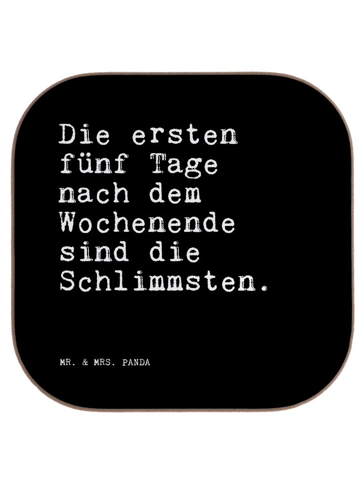 gläseruntersetzer Die ersten fünf Tage... mit S... in Schwarz
