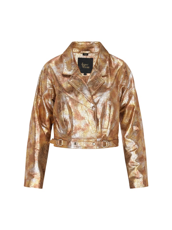 Women Jacket in multicolor beige snake