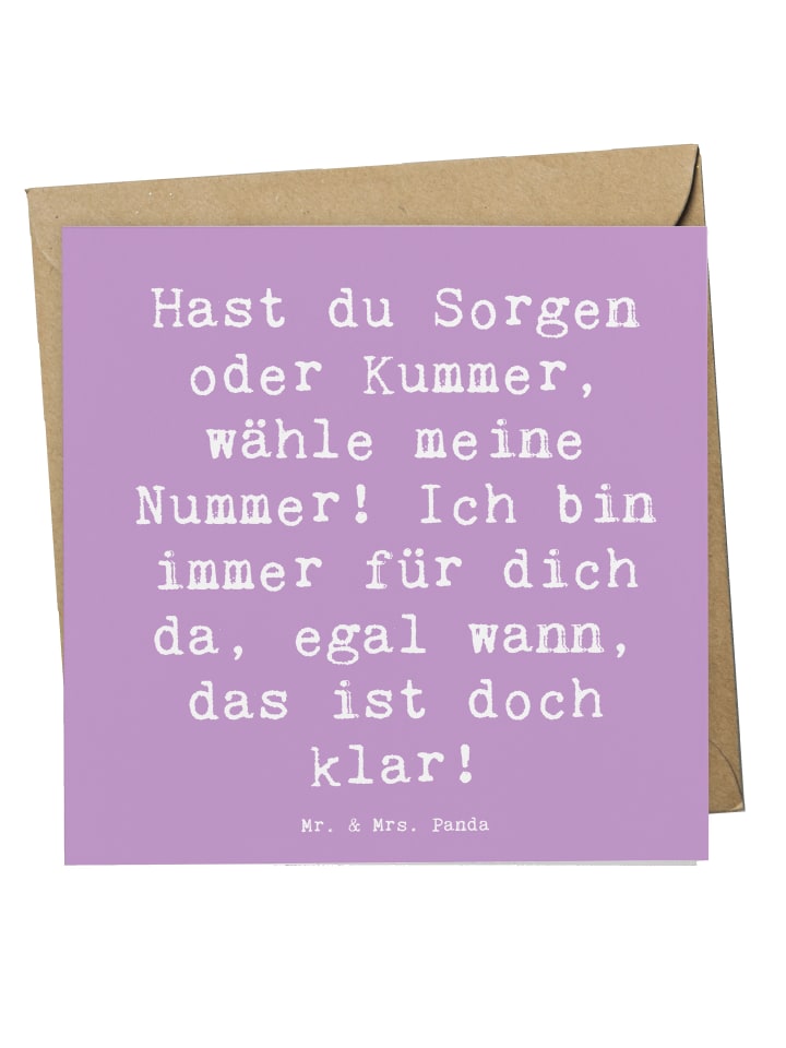 Glückwunschkarte Spruch Trost Nummer mit Spruch in Lavendeltraum
