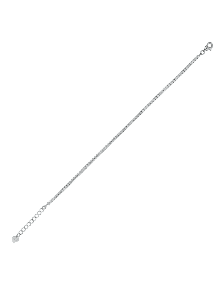 Damen Armband aus 925 Silber mit Zirkonia 17 cm in silber