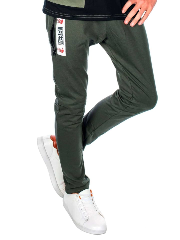Stoffhose in Olivegrün