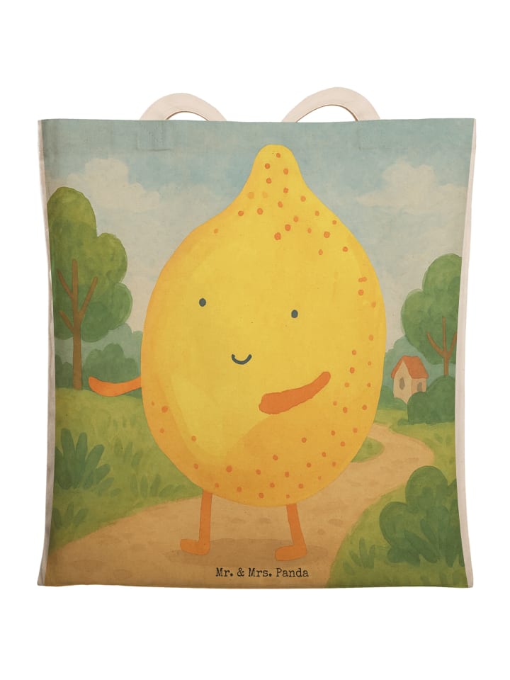 Tasche Beste Freunde Zitrone Design ohne Spruch in Weiß