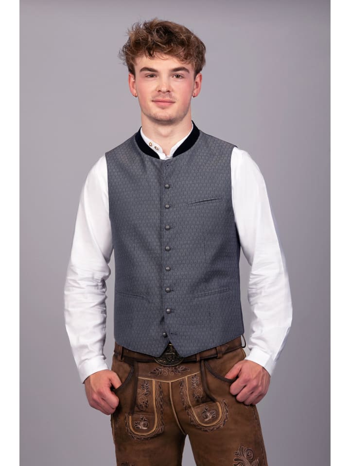 Trachten Weste Fritz Blau in blau