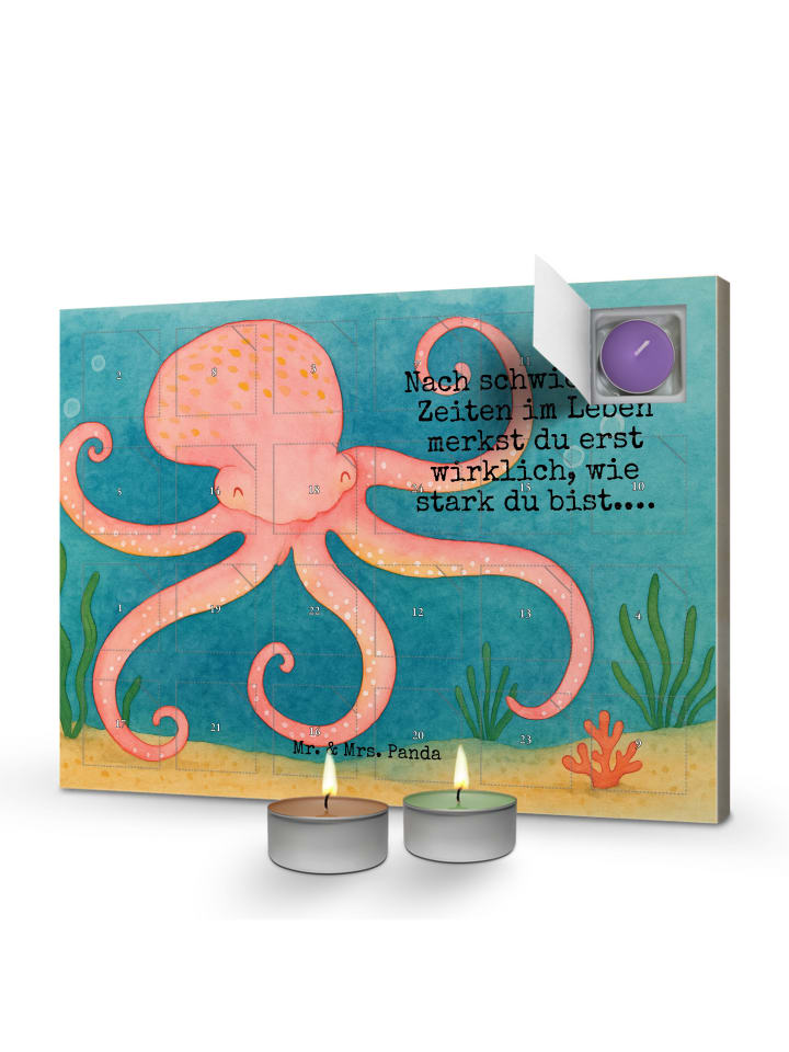 Adventskalender Tintenfisch Design mit Spruch in Weiß
