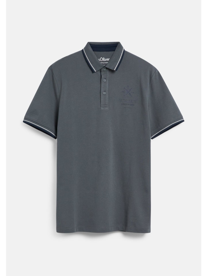 Polo-Shirt  in  95D1_schiefergrau