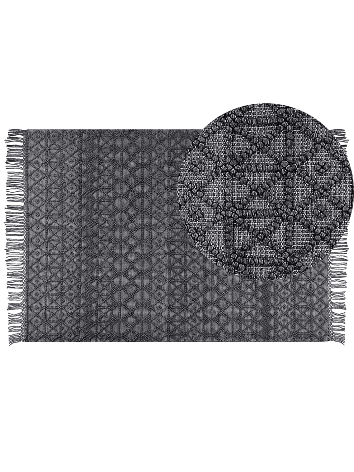 Kurzflor ALUCRA in Schwarz - (W) 160 x (H) 1 x (L) 230 cm