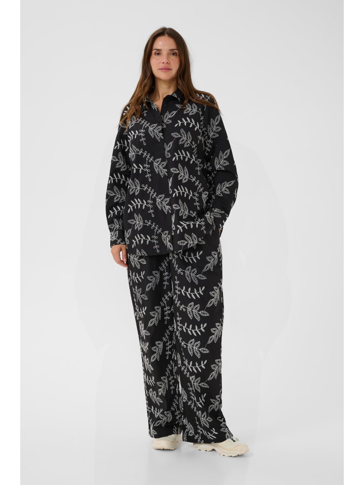 Langarm - Hemd KCelory Loose fit in Black Chalk Embroidery