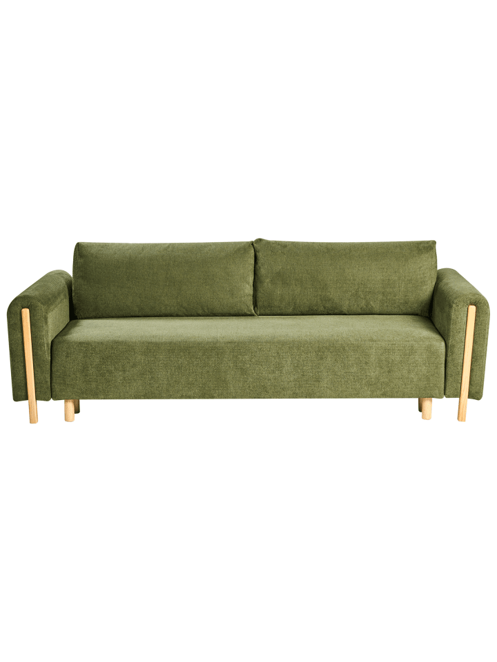 3-Sitzer Sofa KVAM in Grün/Braun - (W) 242 x (H) 85 x (L) 99 cm