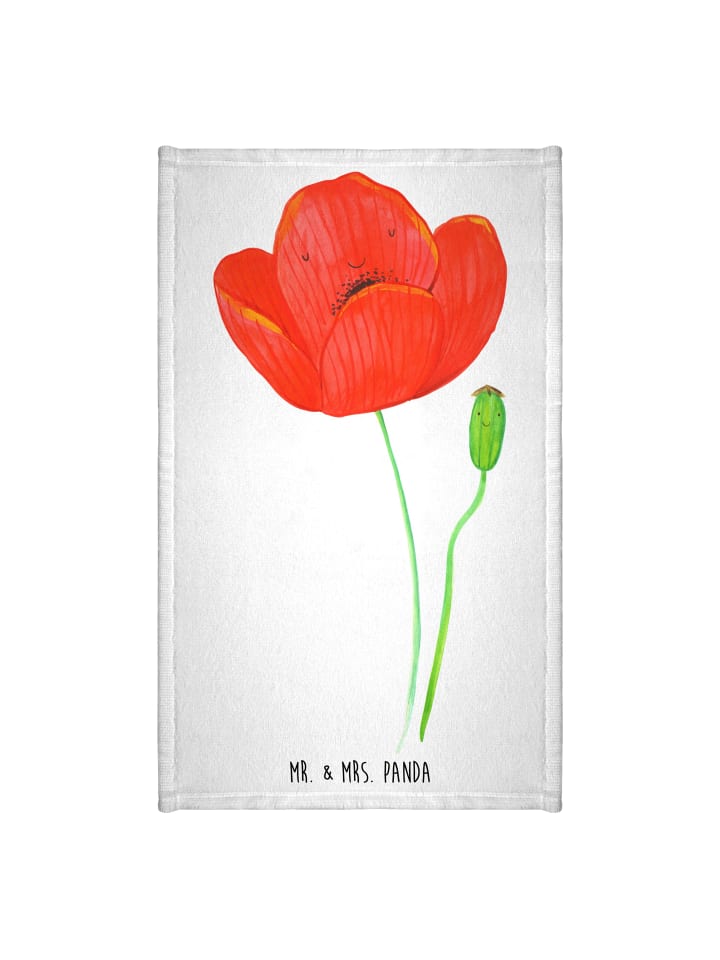 Handtuch Blume Mohnblume ohne Spruch in Weiß