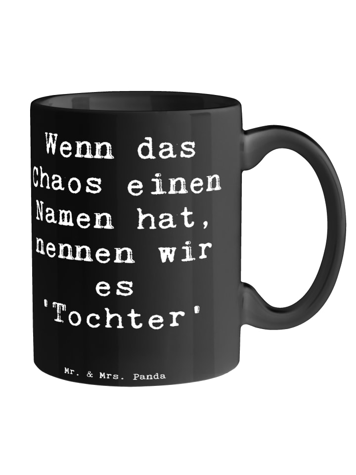 Tasse Chaos Tochter mit Spruch in Schwarz