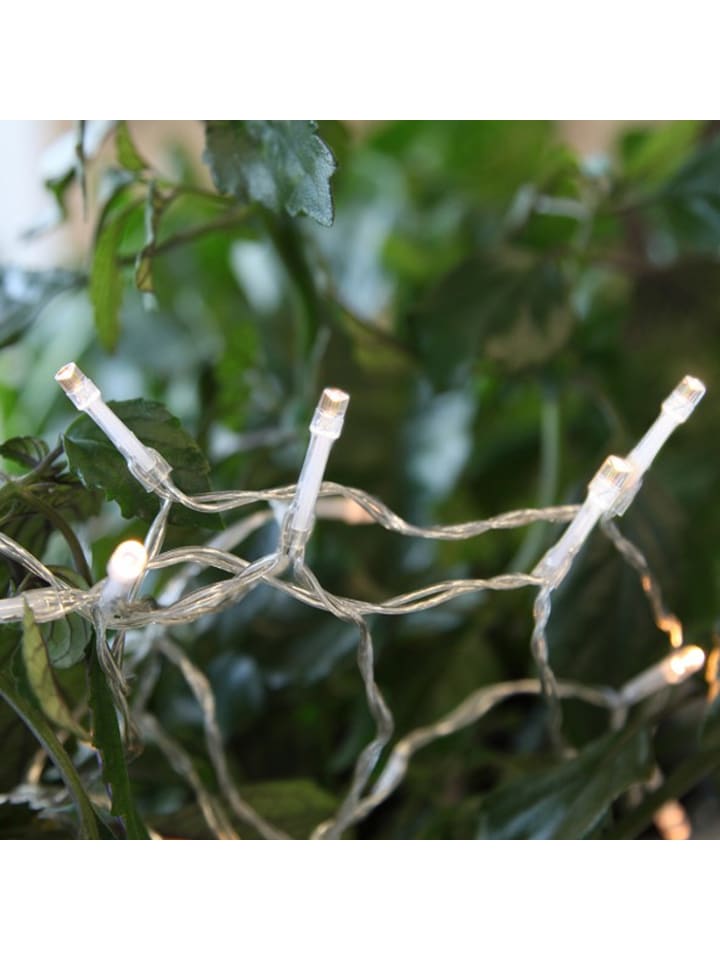 LED Lichterkette Batterie Timer 50 warmweiße LED L: 75m für Innen/Außen