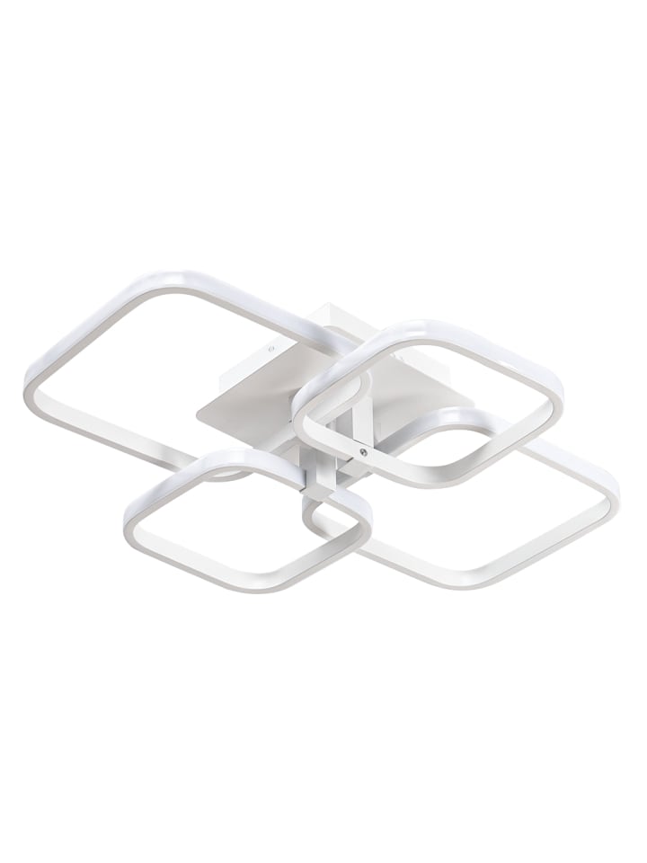 Deckenlampe LED 4-flammig eckig in Weiß 60x46x12 cm