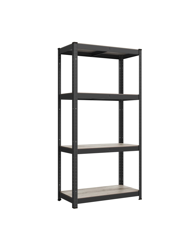 Standregal Cozory in Greige-Schwarz - (B)80 x (H)160 x (T)40 cm