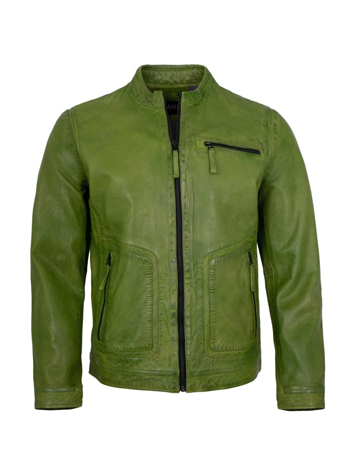 Lederjacke Lammnappa in Grün