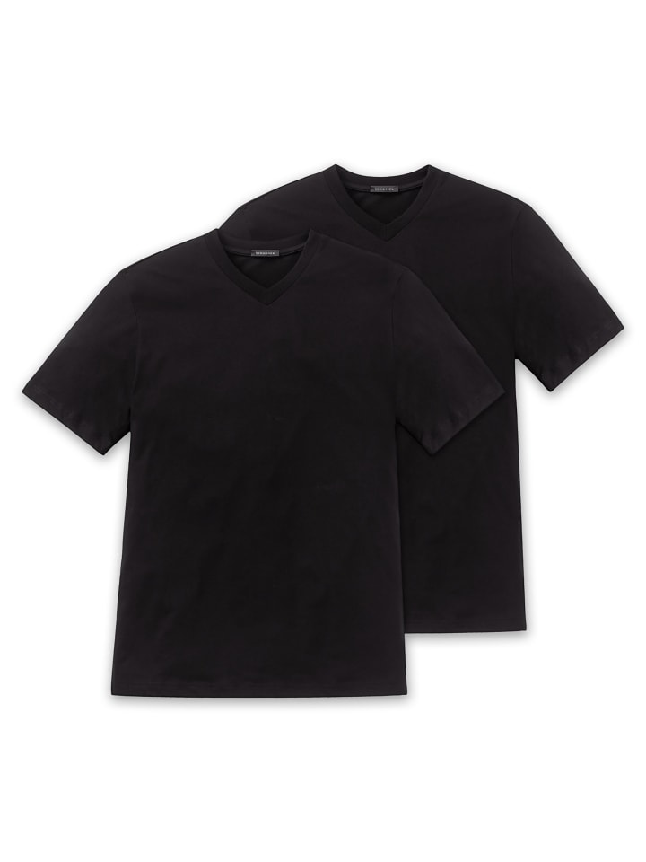 T-Shirt 2er Pack in Schwarz