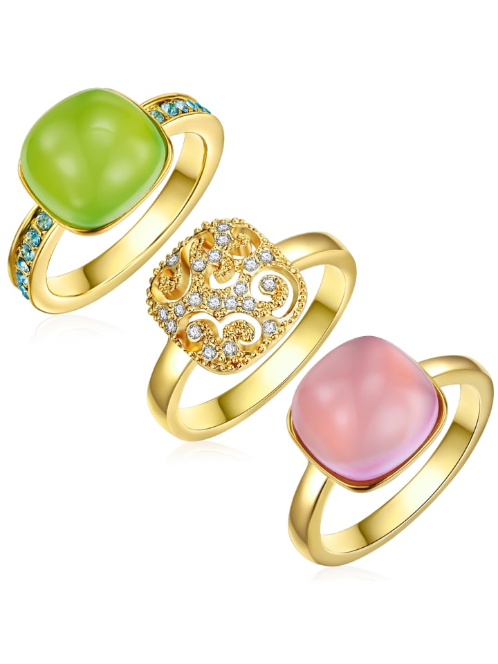 Ring aus Metall-Legierung verziert mit Kristallen von Swarovski® in gelbgold