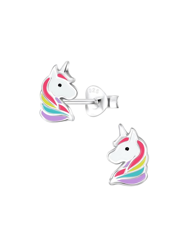 Kinder-Ohrstecker in Silber, bunt