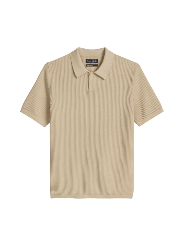 Strick-Poloshirt regular in Light Oat
