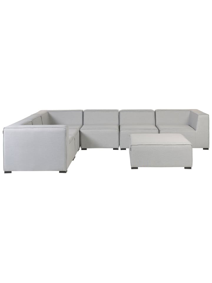7-tlg Lounge Set AREZZO in Grau/Schwarz rechtsseitig