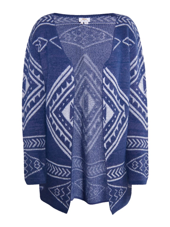 Damen Strick Cardigan in Marine Weiss