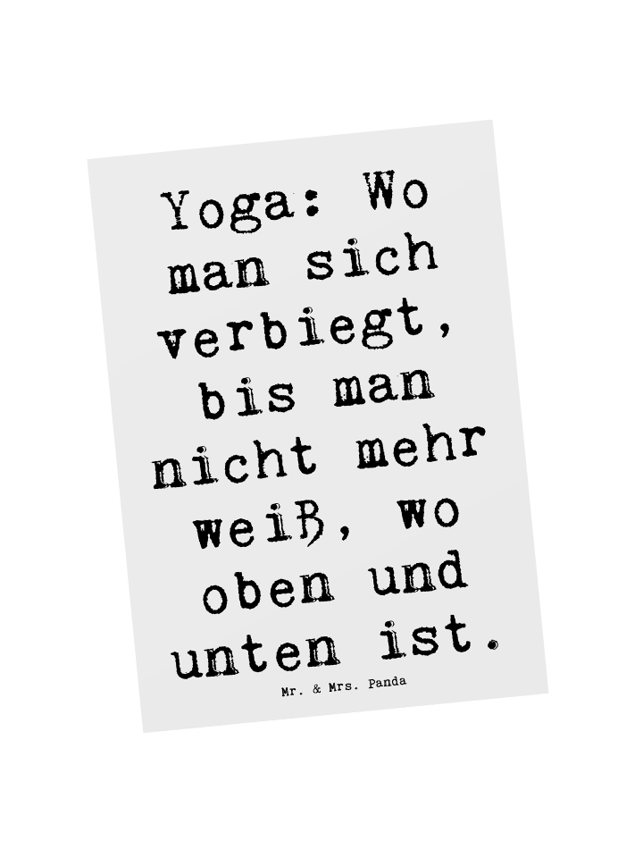 Postkarte Spruch Yoga BalanZeichen mit Spruch in Weiß