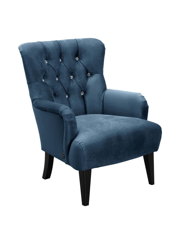 SESSEL Kayley Samtvelours dunkelblau