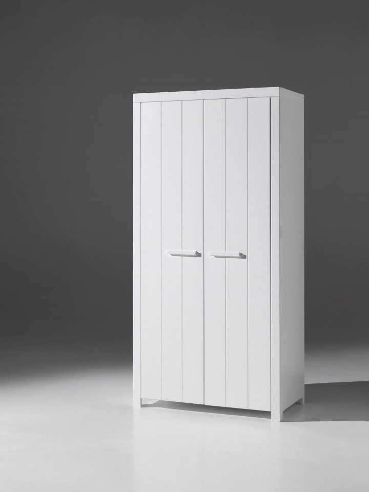 KINDERZIMMERSCHRANK Karalynn 100x58x206 mit 2 Türen MDF Weiß