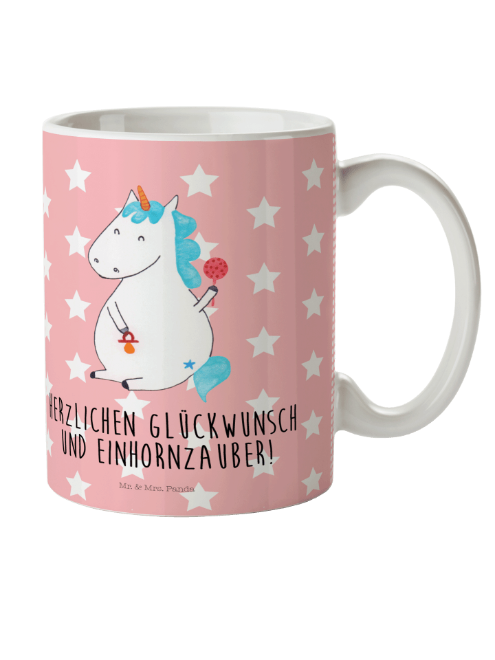 Kinderpott Einhorn Baby mit Spruch in Rot Pastell